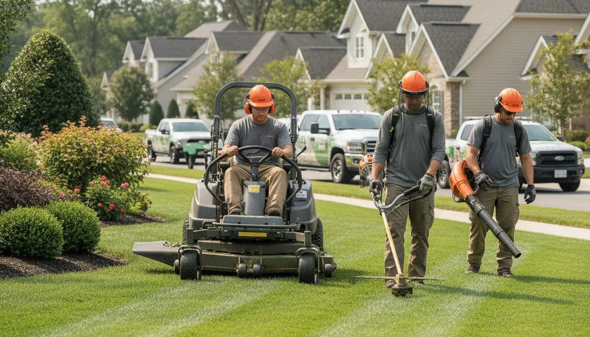 South Burlington, VT tree service crew providing professional lawn and tree care for local properties