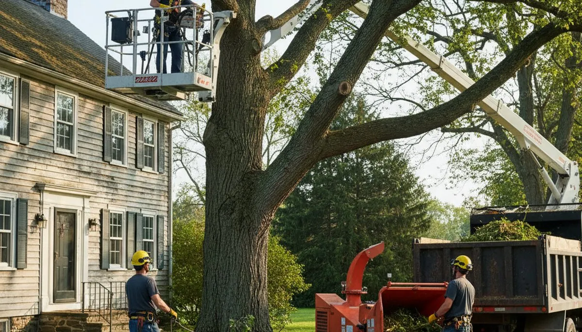 Tree service crew in South Burlington, VT providing professional tree care for local properties