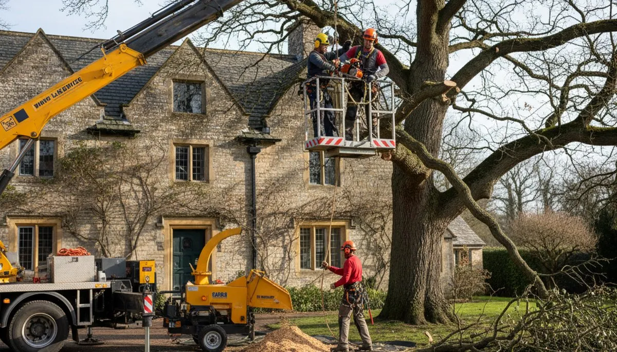 Tree service crew in South Burlington, VT providing professional tree care for local properties