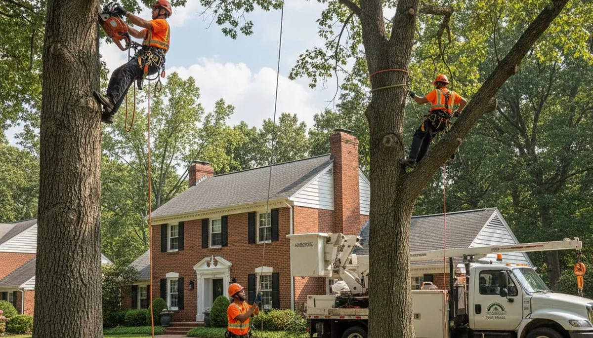 Tree service crew in South Burlington, VT performing professional tree care and removal services