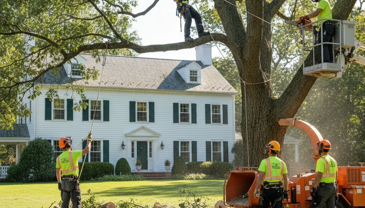 Tree service crew in South Burlington, VT providing professional tree care for local properties
